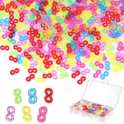 PATPAT 500 Pcs S Clips Rubber Bracelet Connector Hooks Boxed Kit for Loom Band Bracelet Making, Rubber Band Loom Kit, Great for Bracelet Making Kit, Educational Crafting for Kids & Adults PATPAT 500 Pcs S Clips Rubber Bracelet Connector Hooks Boxed Kit for Loom Band Bracelet Making, Rubber Band Loom Kit, Great for Bracelet Making Kit, Educational Crafting for Kids & Adults
